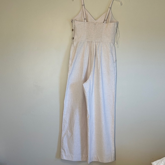 Universal Thread Womens Spaghetti Strap Wide Leg Ecru Jumpsuit. Sz M - Picture 2 of 14